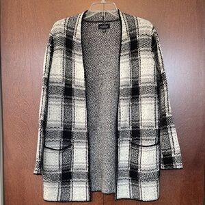 Lucky Brand Plaid Open-Front Women's Sweater